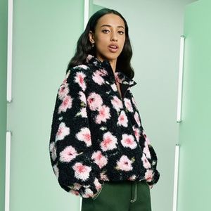 Sandy Liang x Target floral pink black sherpa jacket SZ S M L